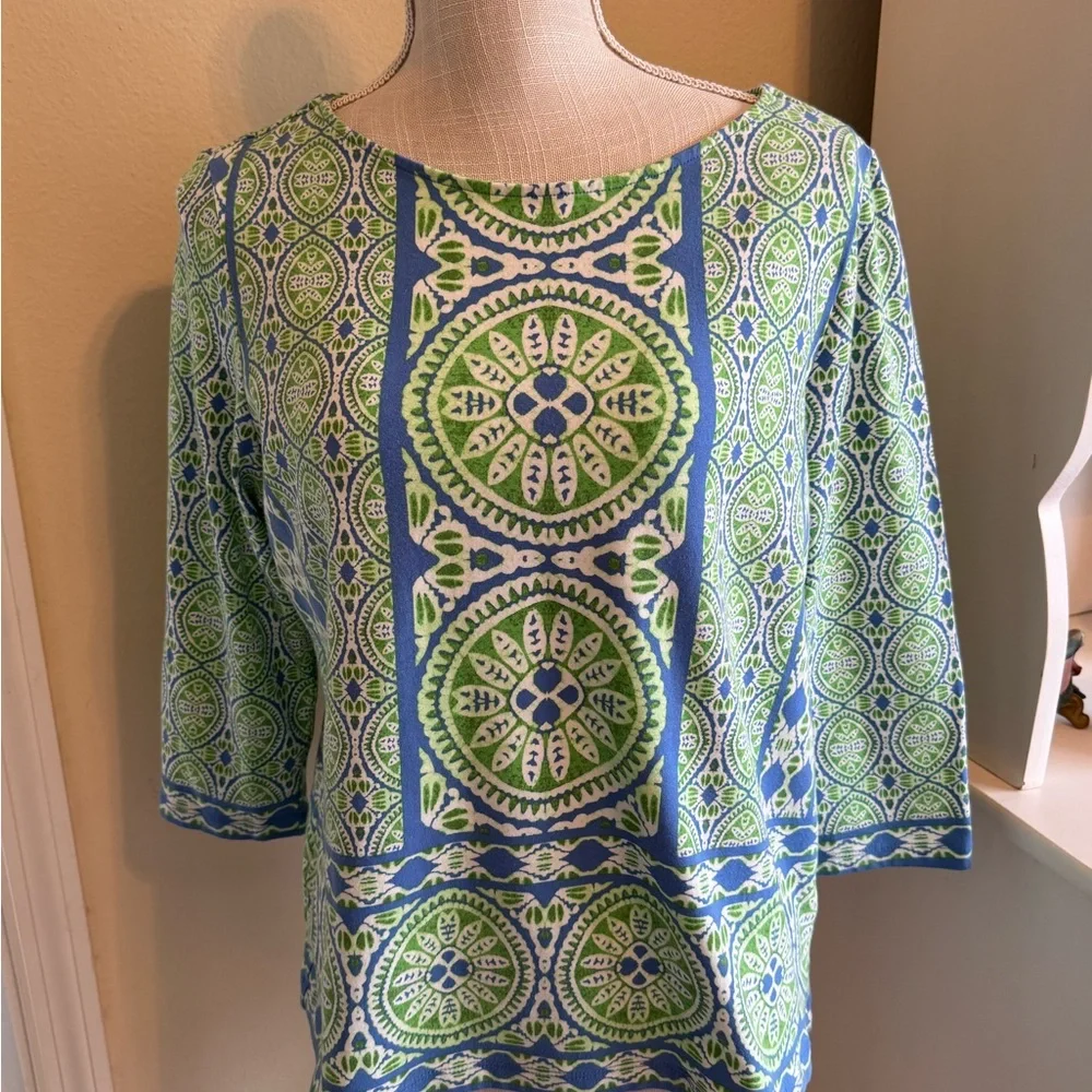 Ruby Rd. Green & Blue Top - Picture 1 of 4